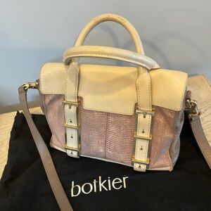 Botkier Cream and Pink Satchel with Structured Design and Elegant Straps